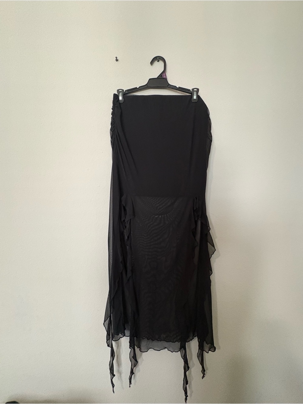 Charlotte Russe Black Asymmetric Chiffon Skirt